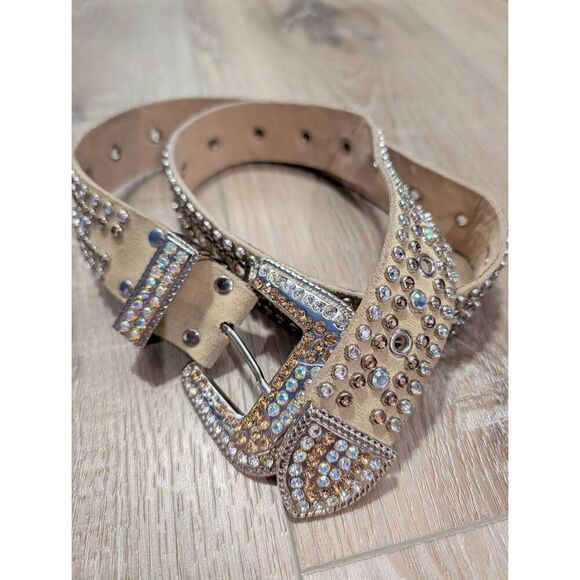 Leatherock Western Leather Belt – Womens 34 Medium Large USA Bling Boho Gypsy main image 13